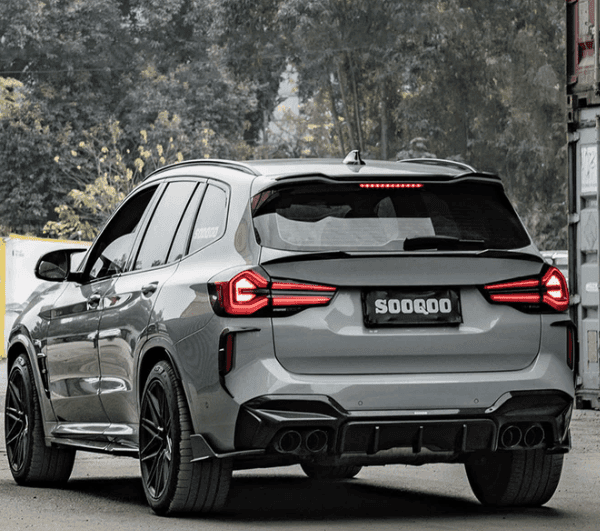 SooQoo BMW F97 X3M SQ Roof Spoiler In Gloss Pre Preg Carbon Fibre (2019+).