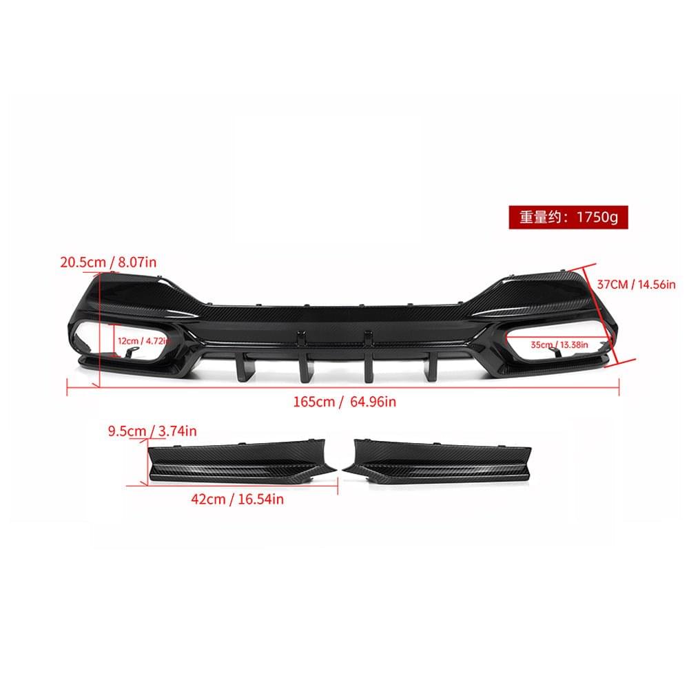 SOOQOO BMW G14 G15 Carbon Fiber Diffuser.