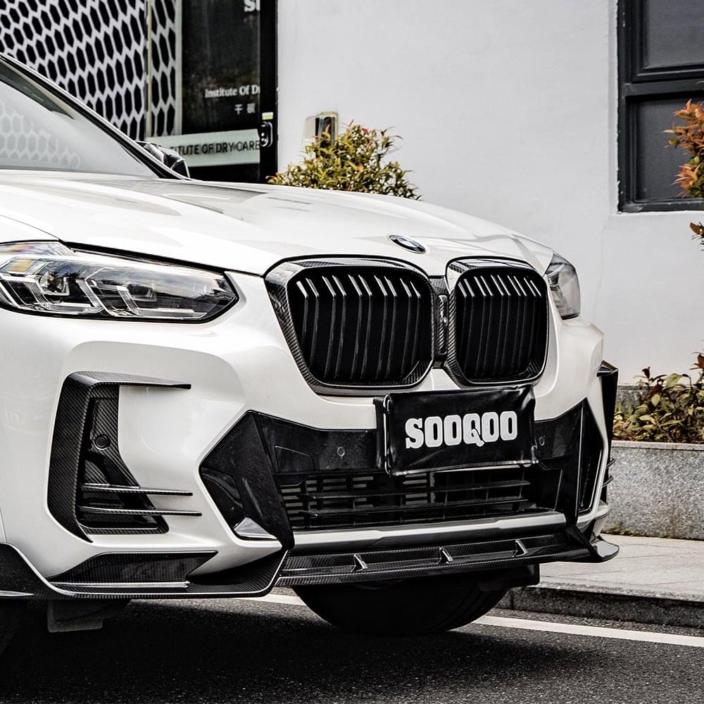 SOOQOO BMW X3 G01 X4 G02 LCI Carbon Fiber Front Lip.
