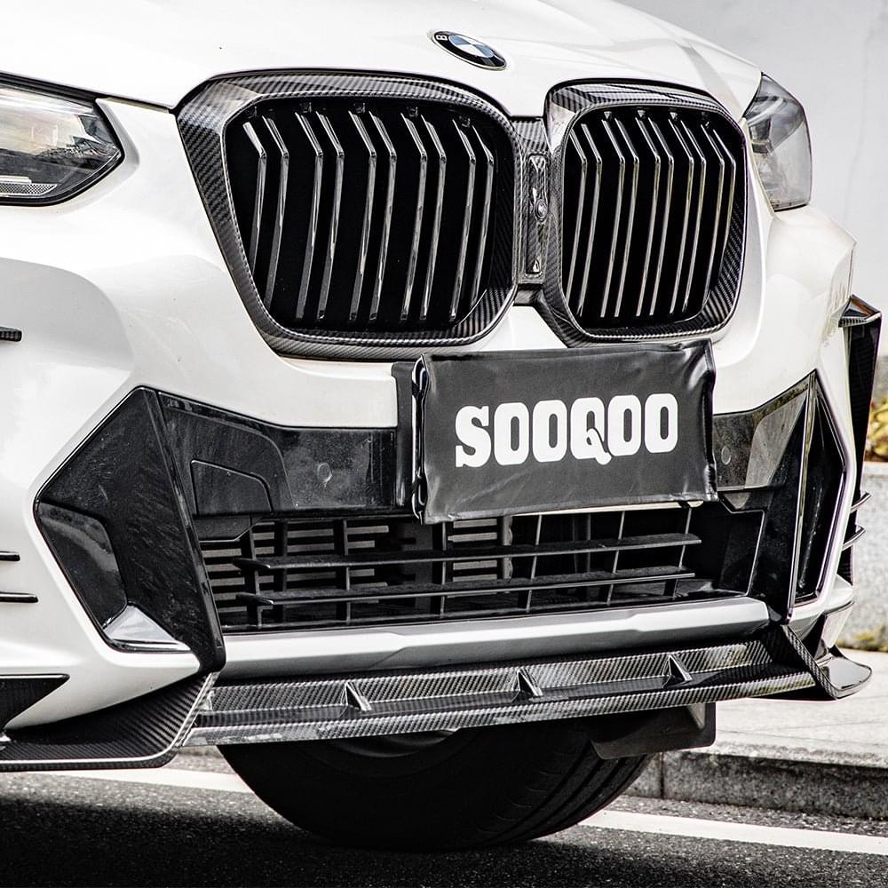 SOOQOO BMW X3 G01 X4 G02 LCI Carbon Fiber Front Lip.