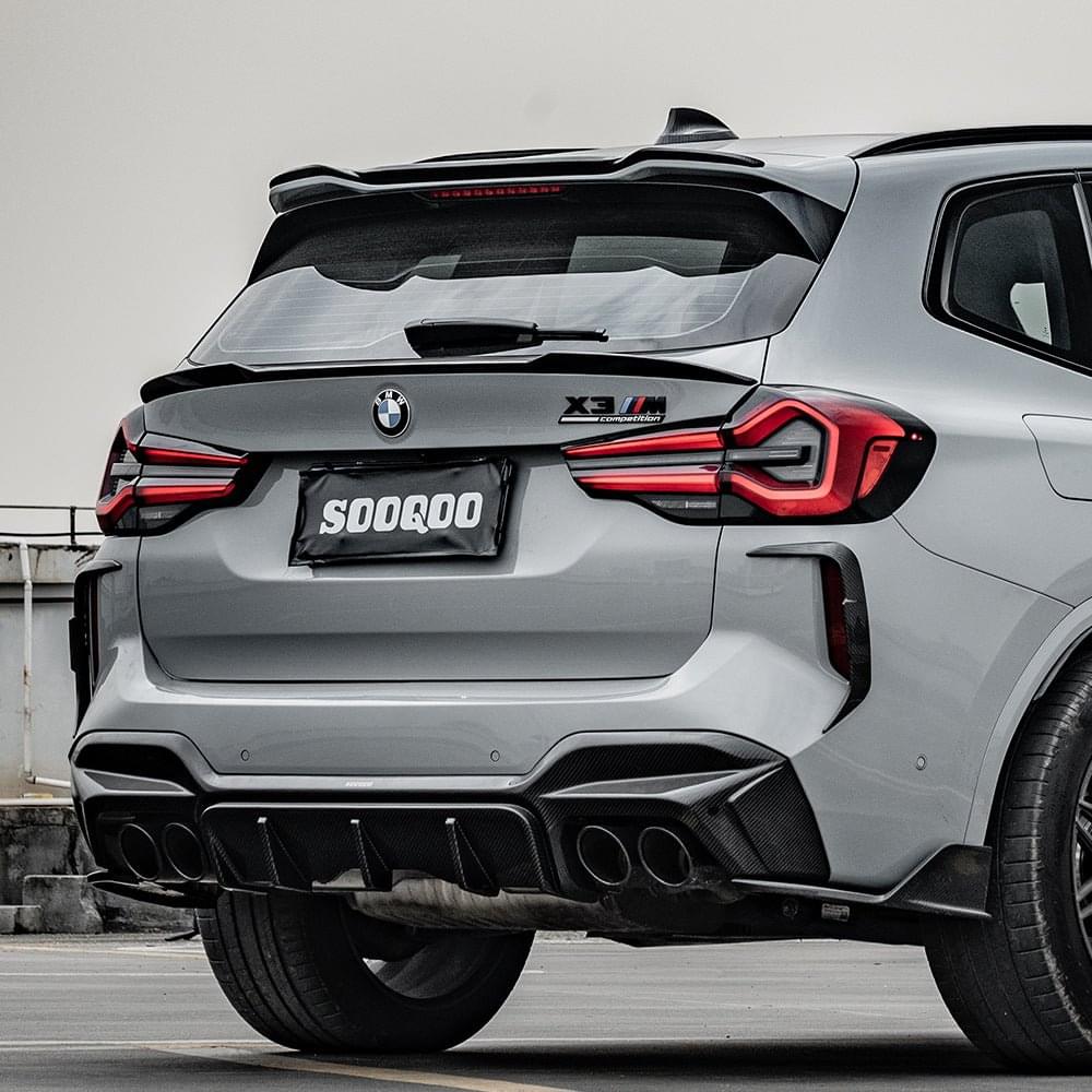SOOQOO BMW X3M F97 Carbon Fiber Rear Spoiler.