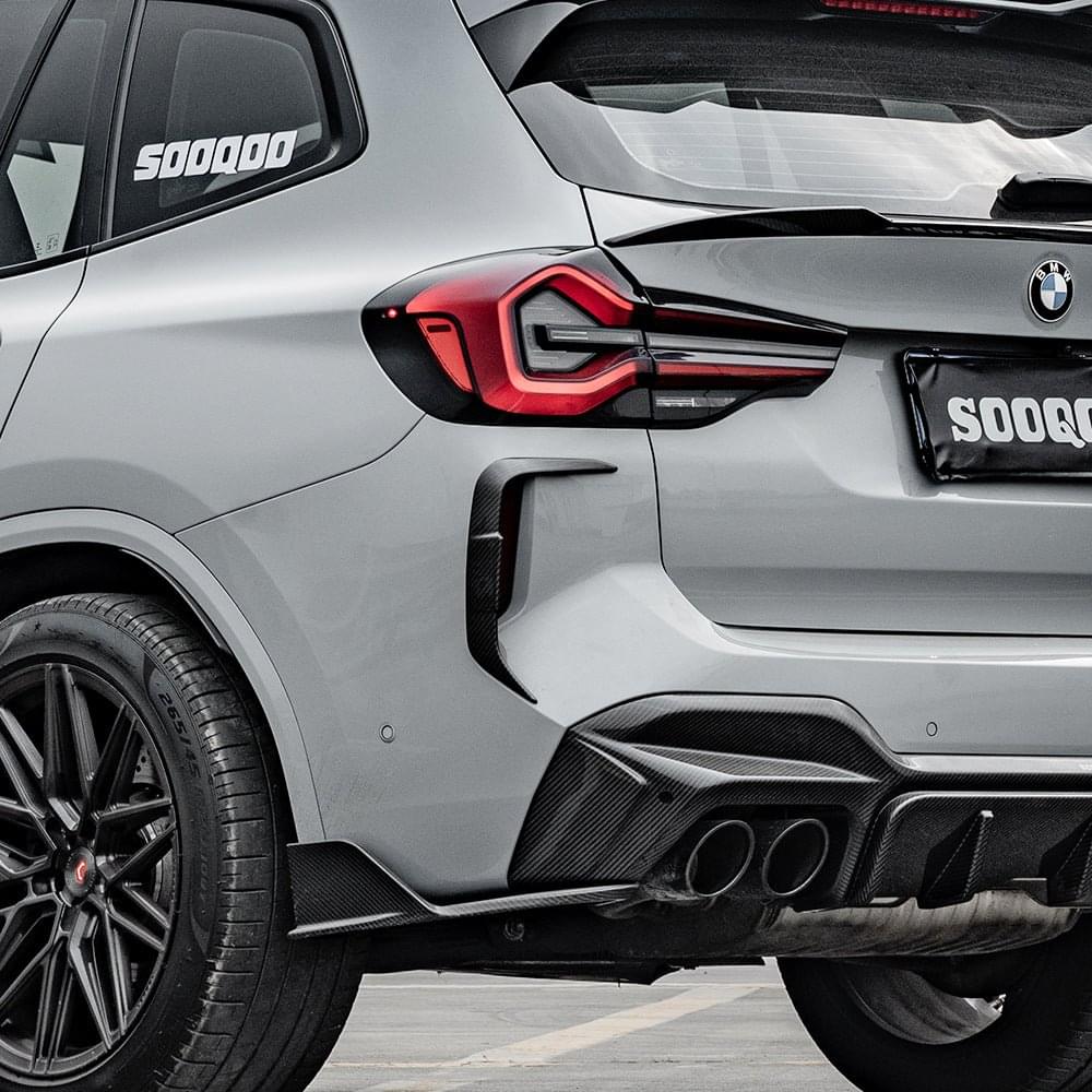 SOOQOO BMW X3M F97 LCI Carbon Fiber Rear Vent Trim.