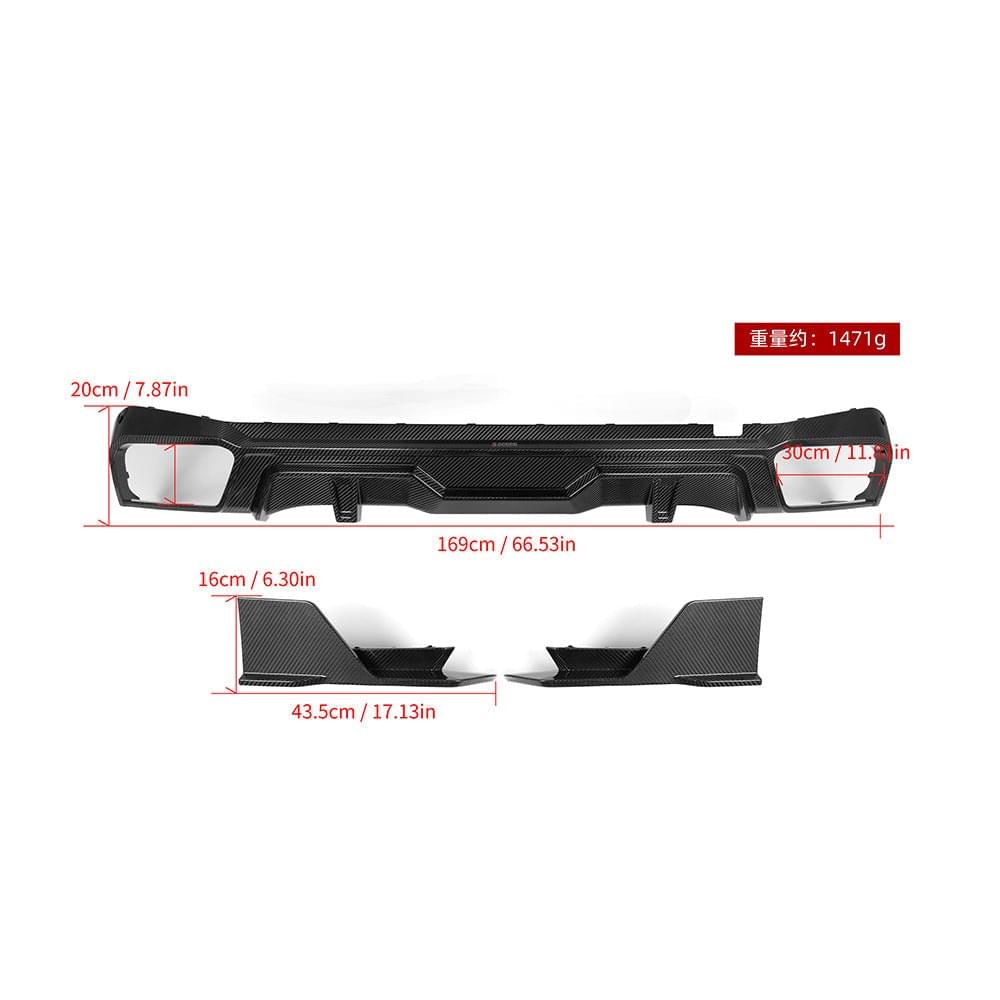 SOOQOO BMW X5 G05 SQ Style Carbon Fiber Diffuser.