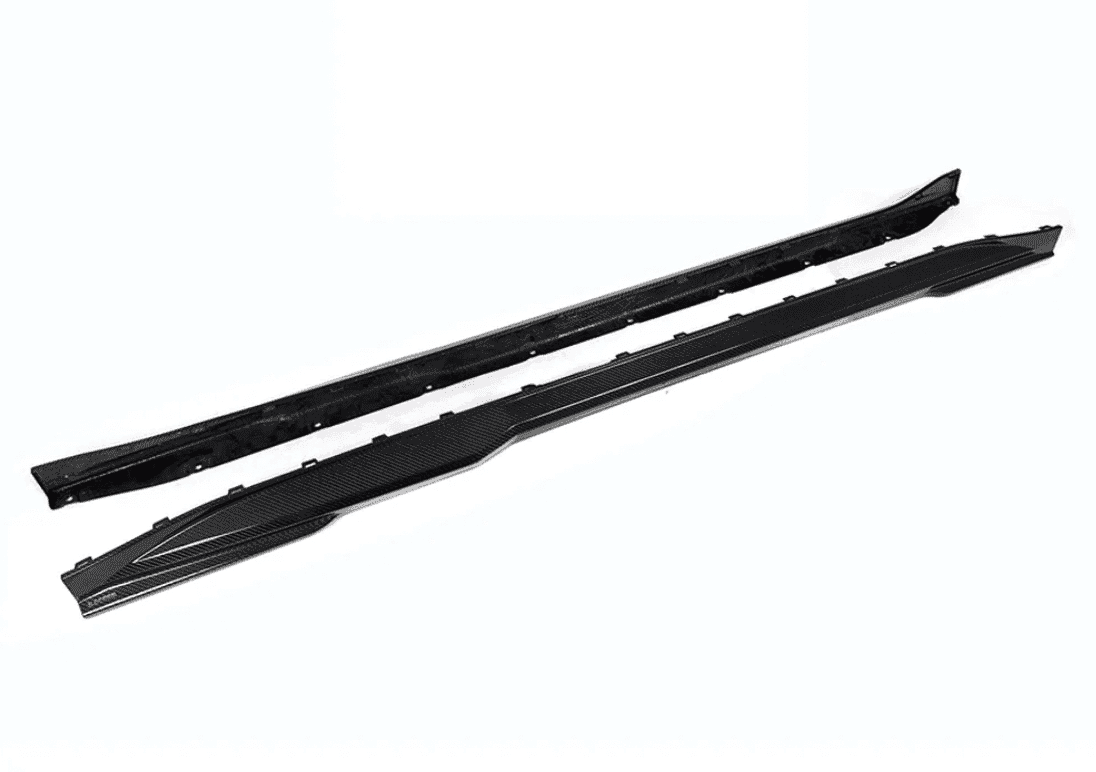 SQ BMW G80 G81 M3 Side Skirts In Gloss Carbon Fiber.
