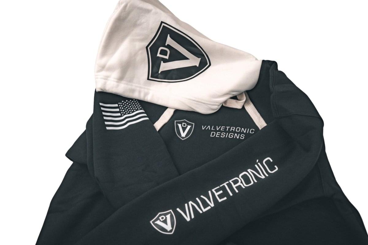 Valvetronic Designs Black & White Hoodie.
