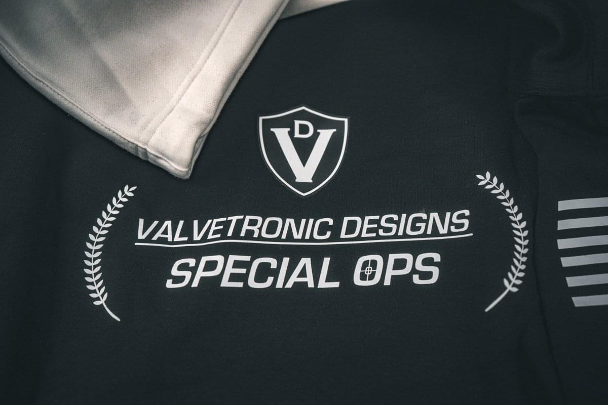 Valvetronic Designs Black & White Hoodie.