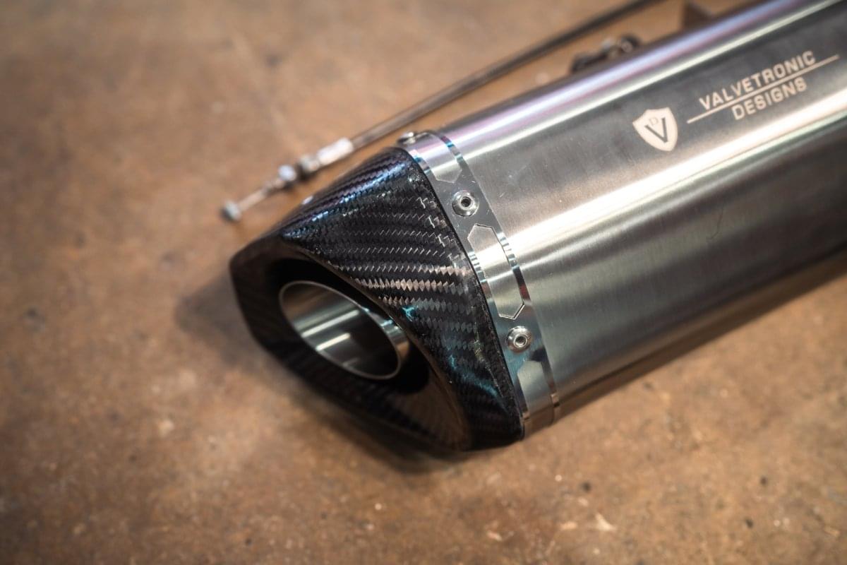 Valvetronic Motorcycle Valved Muffler.