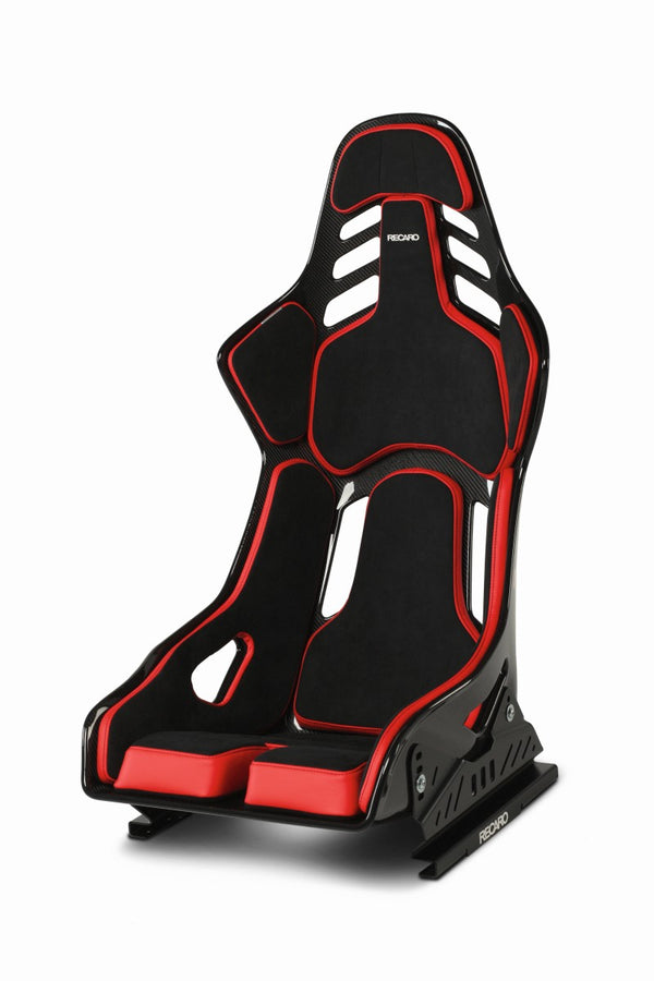 Recaro Podium (Large) CFK Carbon Fiber Right Hand Seat - Black Alcantara/Red Leather - COLORADO N5X