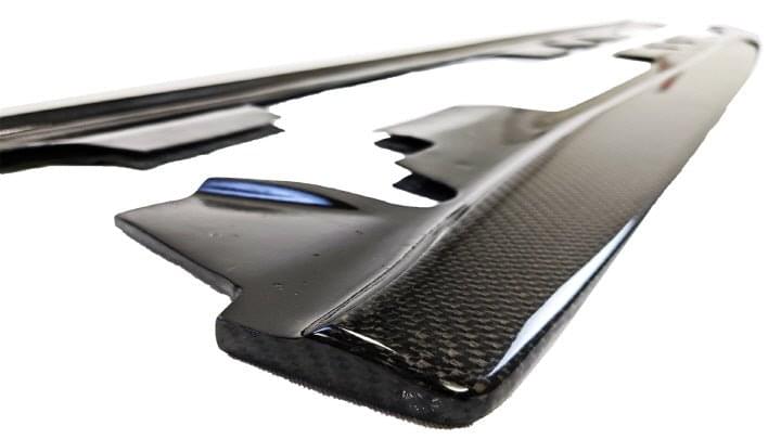 2007-2013 BMW M3 (E92 / E93) E-Type Carbon Fiber Side Skirt Extensions.