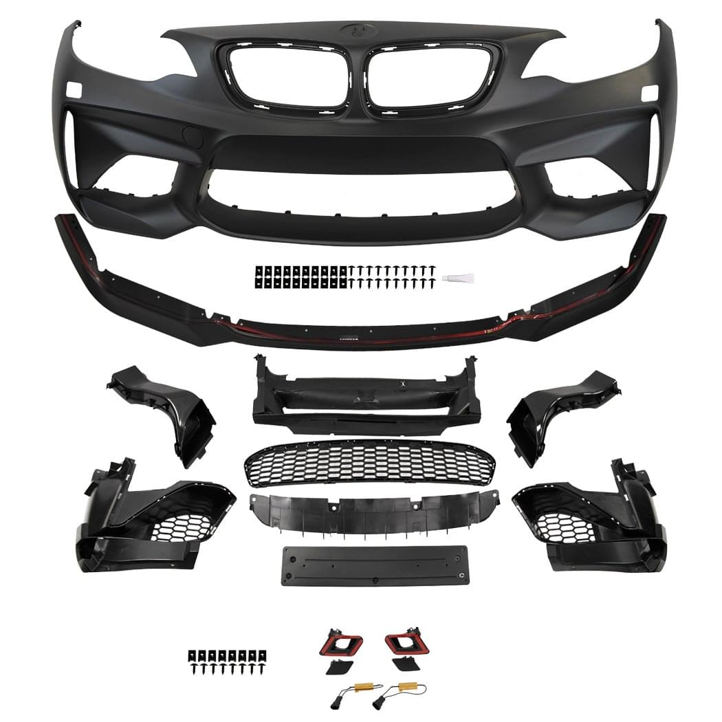 2013-2019 F22/F23 BMW M2 Style Front Bumper w/o PDC Holes w/ Front LIP.