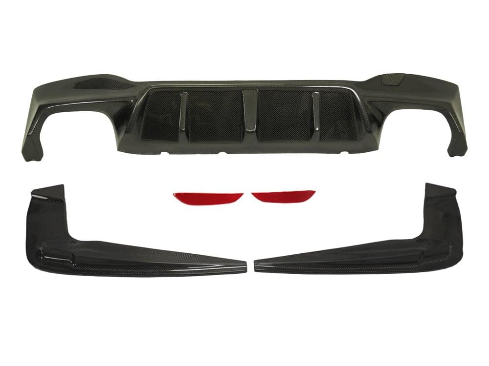 2018-20 BMW F90 M5 3D Style Carbon Fiber Rear Bumper Diffuser + Splitters Spoiler For.