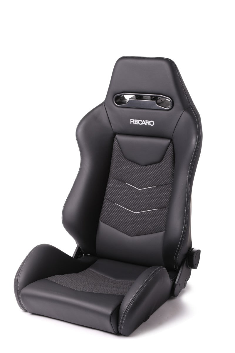 Recaro Speed V Driver Seat - Black Leather/Cloud Grey Suede Accent - COLORADO N5X