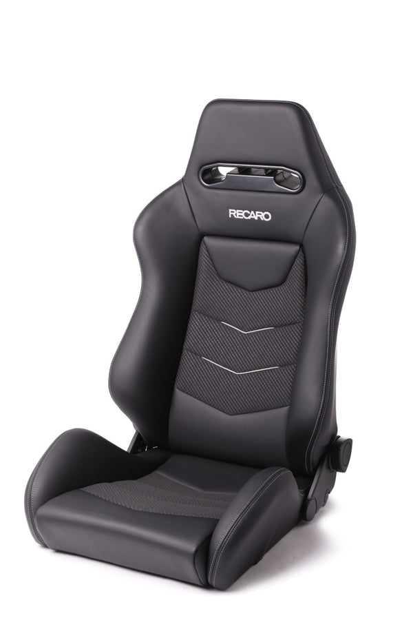 Recaro Speed V Passenger Seat - Black Leather/Cloud Grey Suede Accent - COLORADO N5X