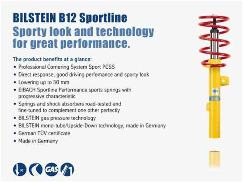 Bilstein B12 (Sportline) Suspension Kit 13-18 BMW 320i Front and Rear Monotube Suspension Kit - COLORADO N5X