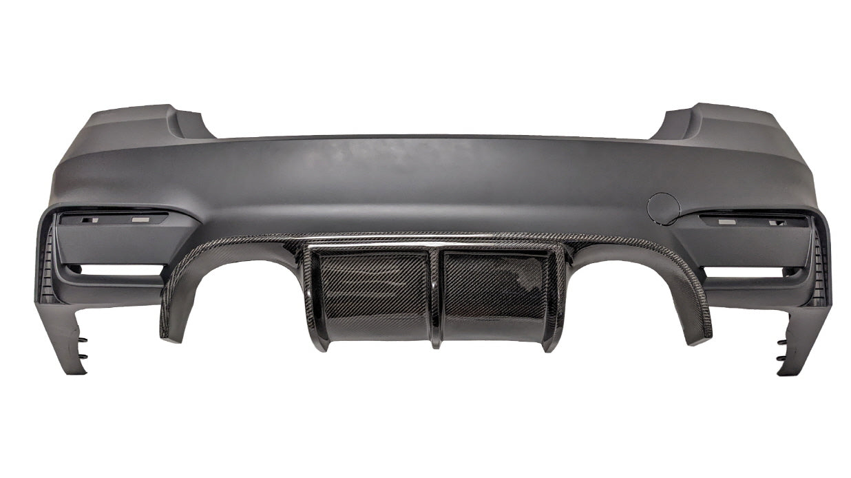 BMW F30 M3 Style Rear Bumper V-Style Carbon Fiber Diffuser - COLORADO N5X