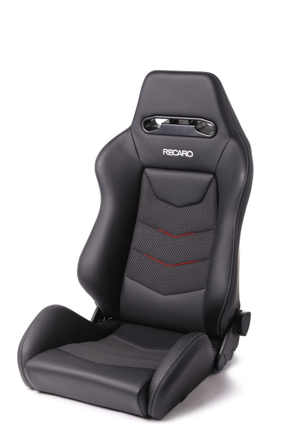 Recaro Speed V Passenger Seat - Black Leather/Red Suede Accent - COLORADO N5X