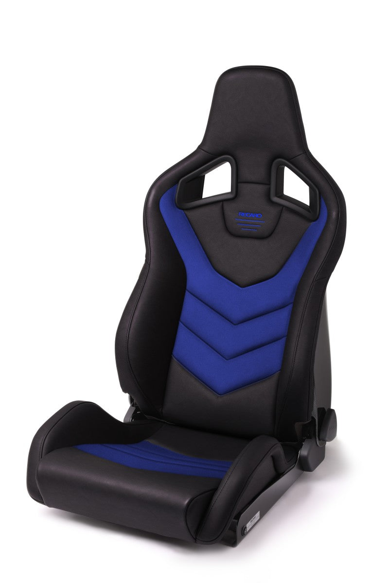 Recaro Sportster GT Driver Seat - Black Vinyl/Blue Suede - COLORADO N5X