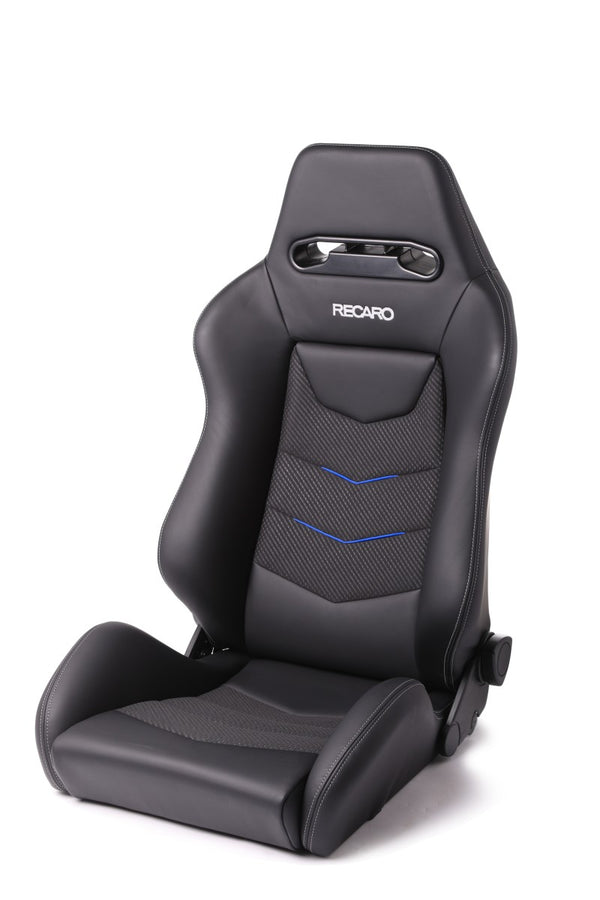 Recaro Speed V Driver Seat - Black Leather/Blue Suede Accent - COLORADO N5X