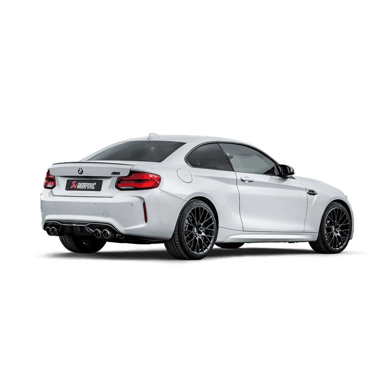 Akrapovic 2018+ BMW M2 Competition/M2 CS (F87N) Slip-On Line (Titanium) w/Carbon Fiber Tips.