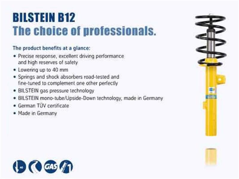 Bilstein B12 Pro-Kit 14-16 BMW 435i / 17 BMW 440i Front and Rear Monotube Suspension Kit.