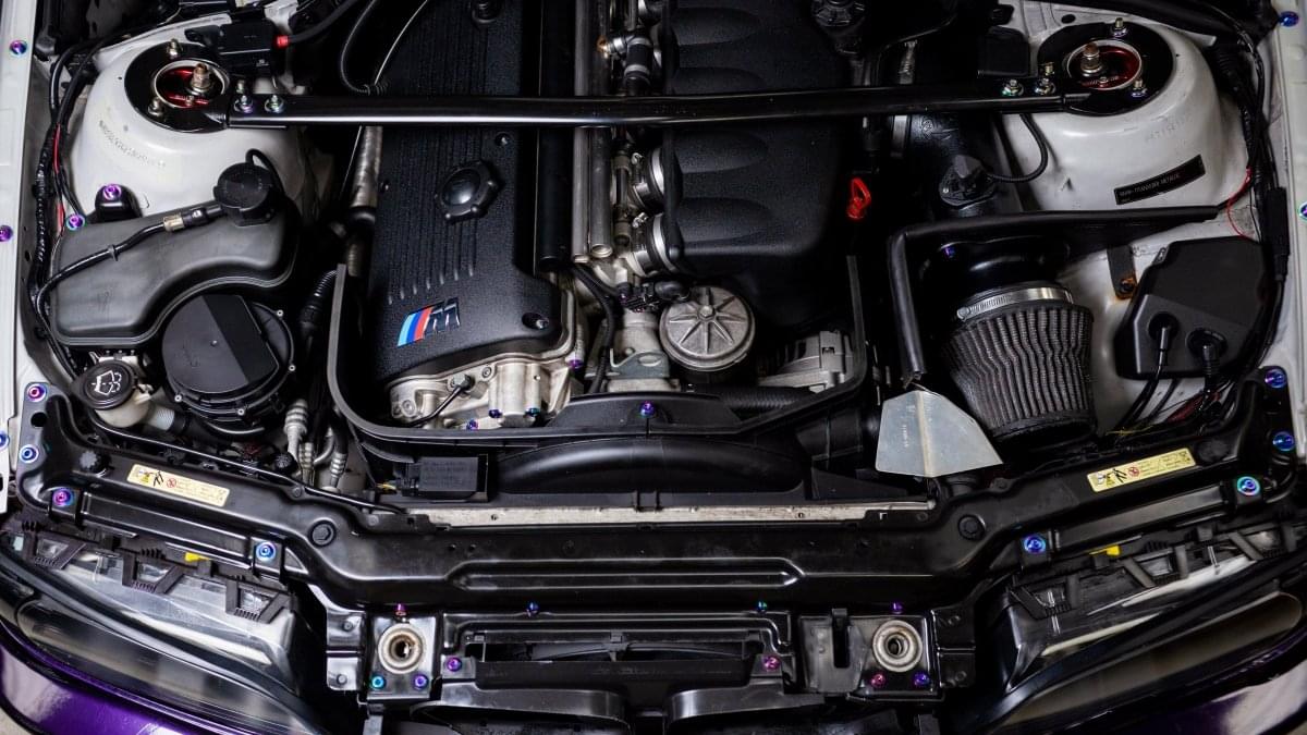 Dress Up Bolts Stage 2 Titanium Hardware Engine Bay Kit - BMW E46 M3 (2000-2006).