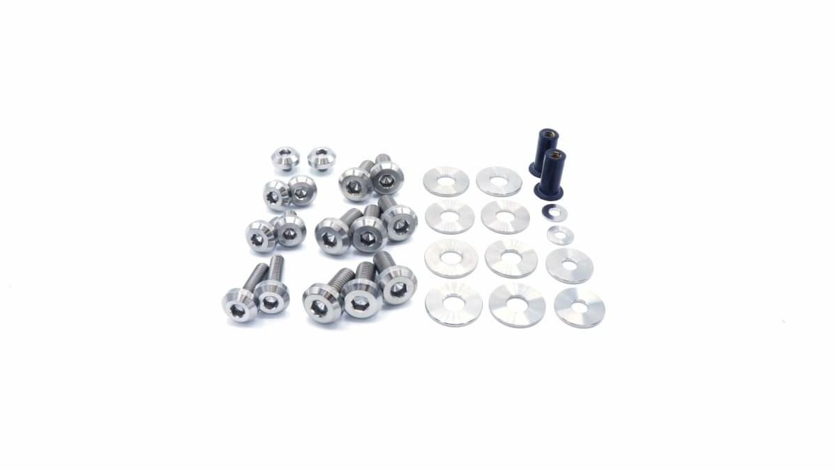 Dress Up Bolts Titanium Hardware Hood Kit - BMW E9X 335i (2007-2013).