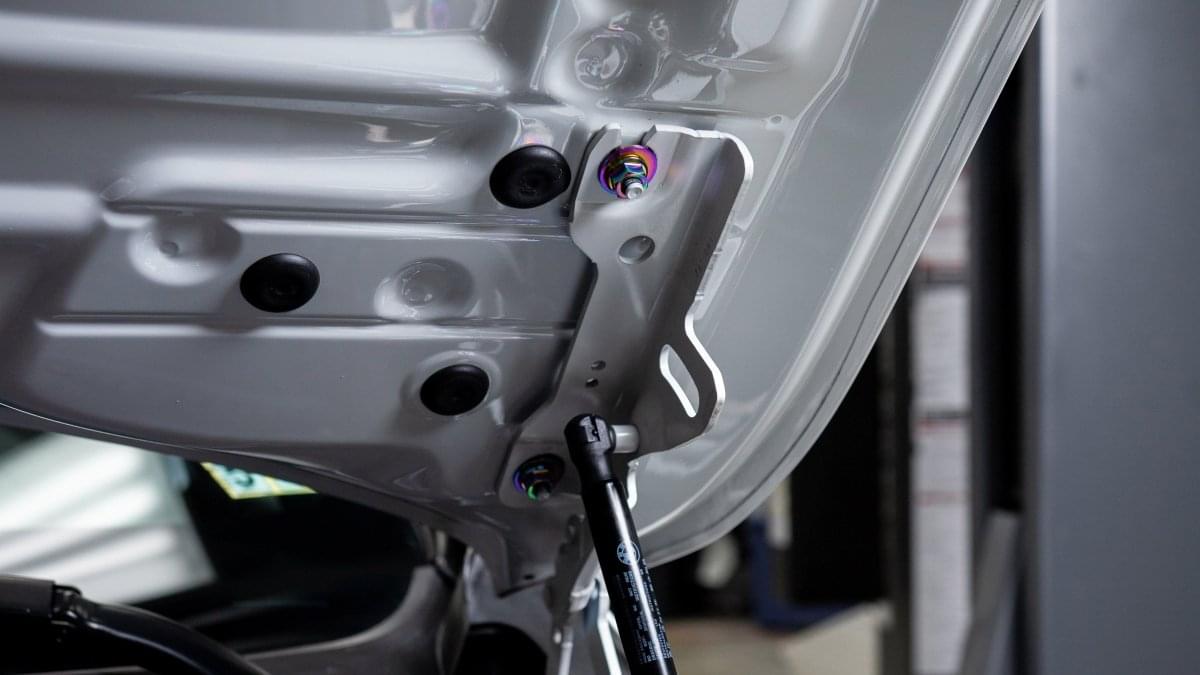 Dress Up Bolts Titanium Hardware Hood Kit - BMW F80 M3 (2014-2018).