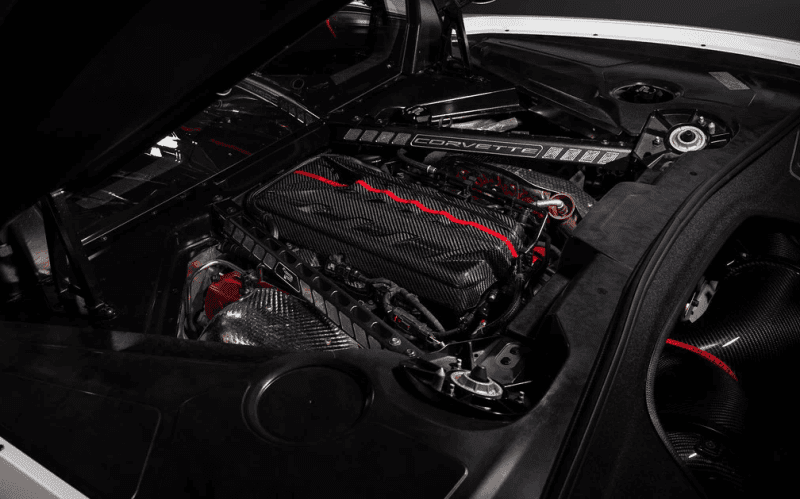 Eventuri Chevrolet C8 Corvette Black Carbon Engine Cover.