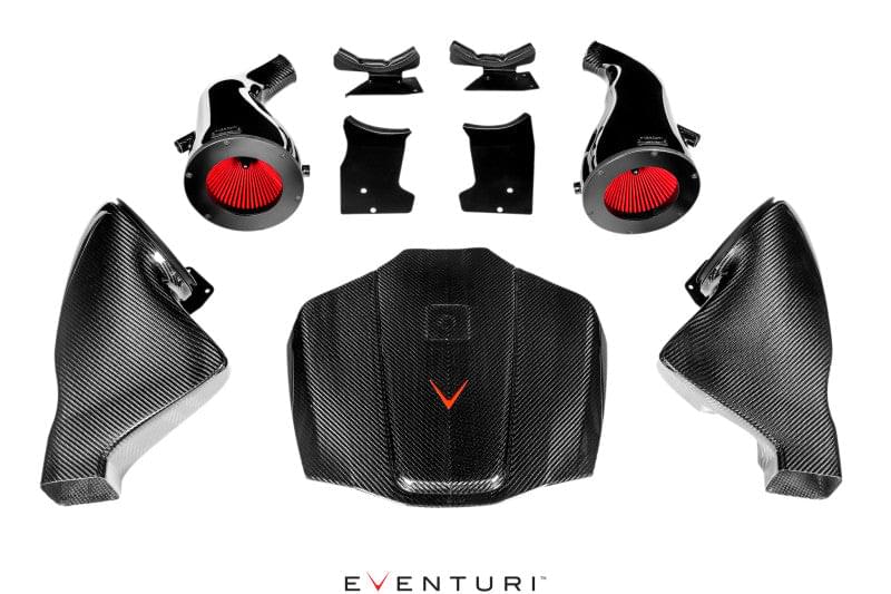 Eventuri Mercedes C190 R190 AMG GT 2DR GT / GTS / GTR Black Carbon Intake + Engine Cover - Gloss.