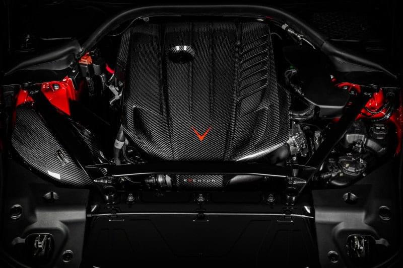 Eventuri Toyota A90 Supra B58 Black Carbon Engine Cover.