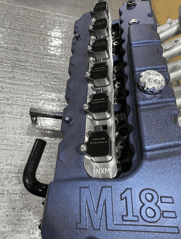 N54 Ignition Coil Upgrade Kit (M18 Performance Valve Cover) RAW ALUMINUM / M18 PERFORMANCE / PLUG & PLAY HARNESS KIT.