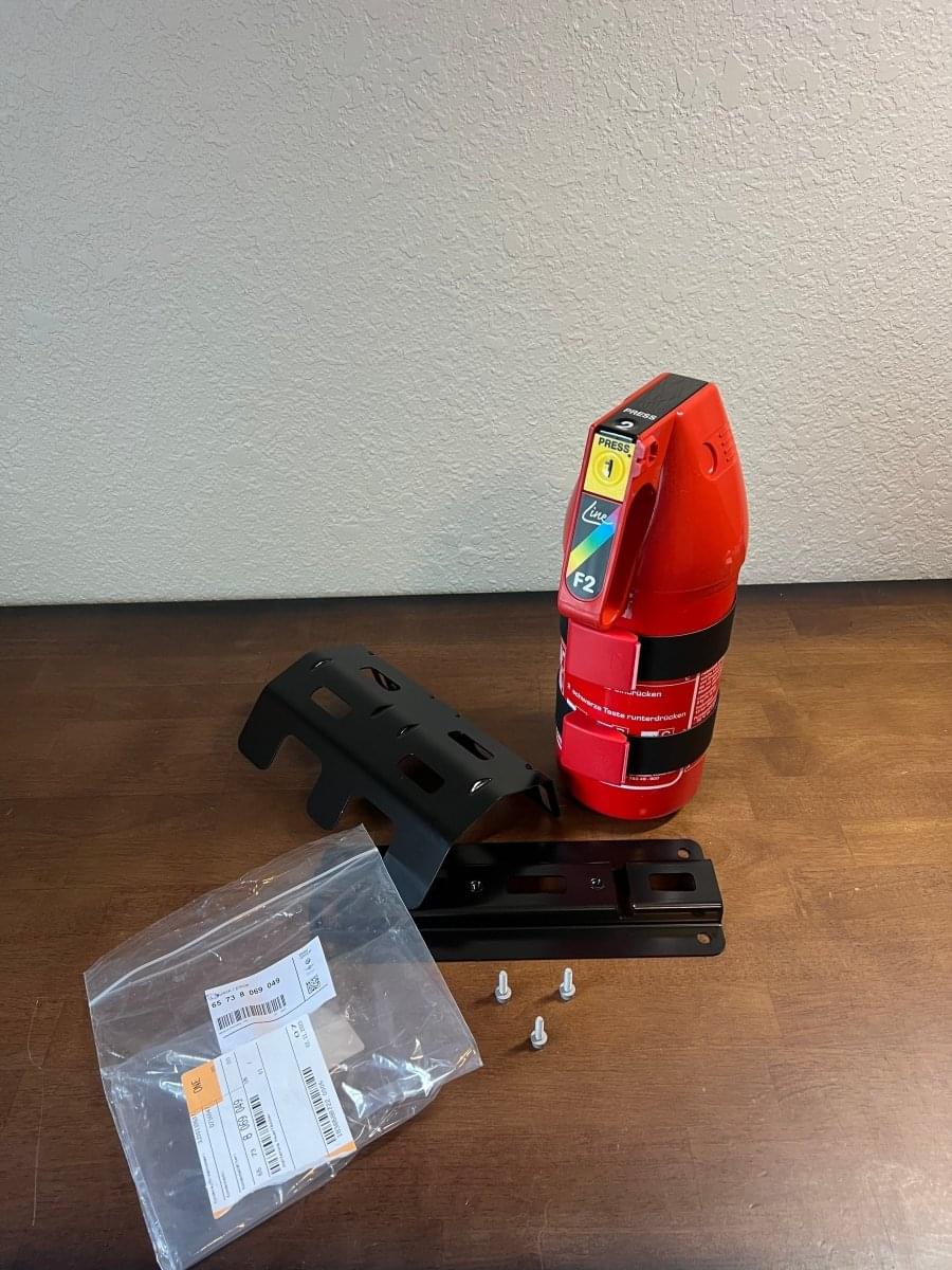 OEM BMW M4 GTS Fire Extinguisher Kit.